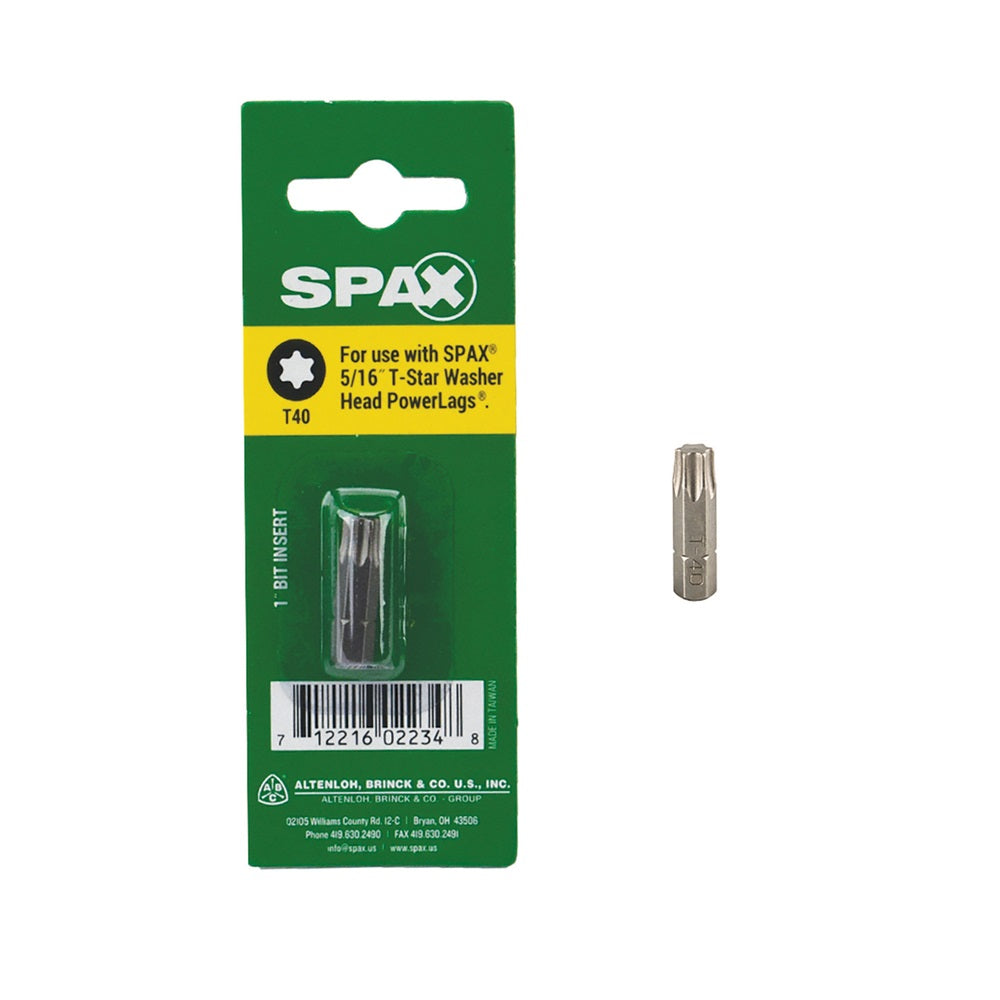 Spax 5000002016409 PowerLags Torx Driver Bit, Steel