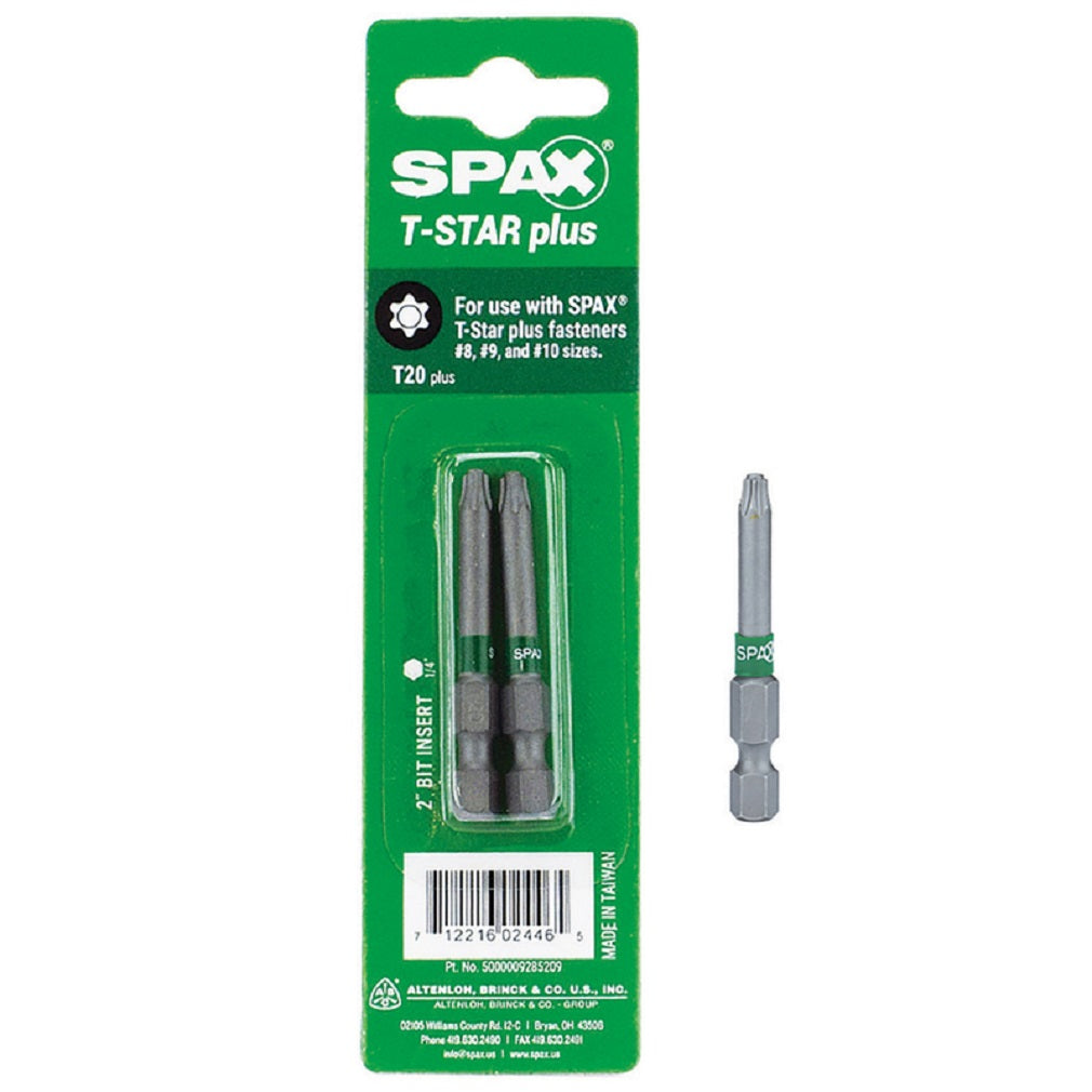 Spax 5000009285209 Torx Driver Bit, Steel, 2 Inch