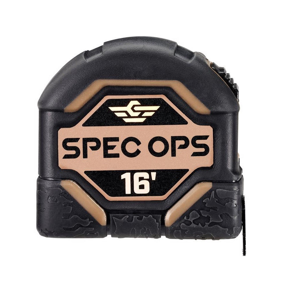 Spec Ops SPEC-TM16 Tape Measure, 16 Feet, Black