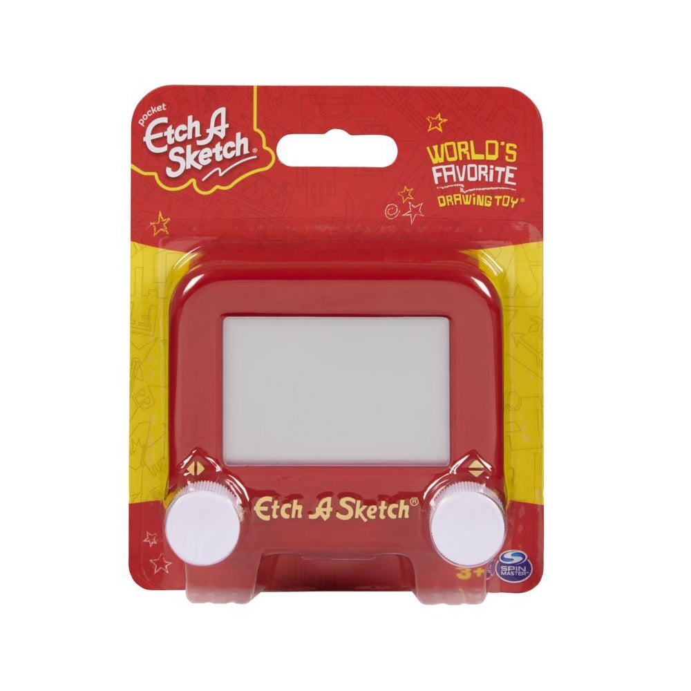 Spin Master 6061150 Etch A Sketch Pocket Drawing Toy, Red/White