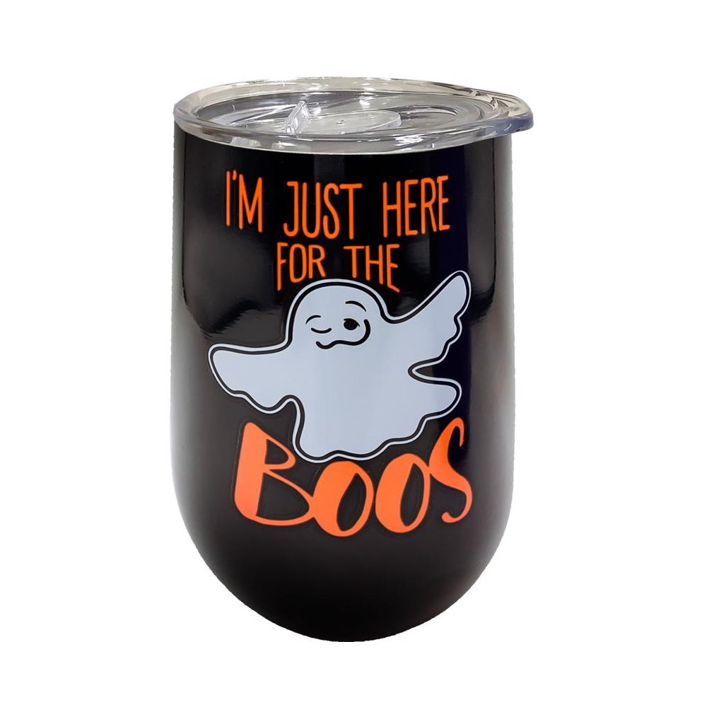 Spoontiques 16988 I'm Here Just For the Boos Wine Tumbler, 16 Ounce Capacity