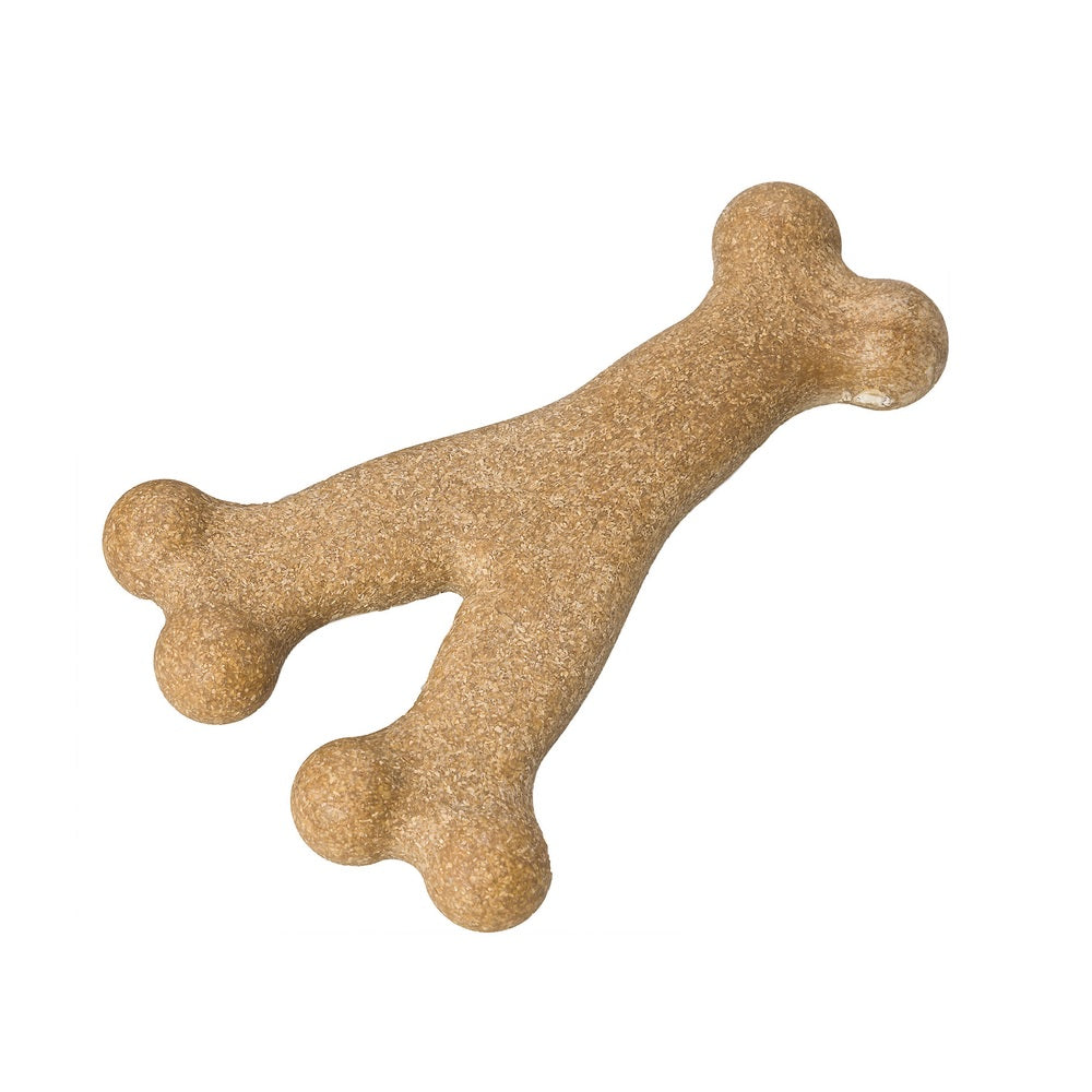Spot 54314 Bam-Bones Chicken Flavor Wish Bone Dog Toy, Brown