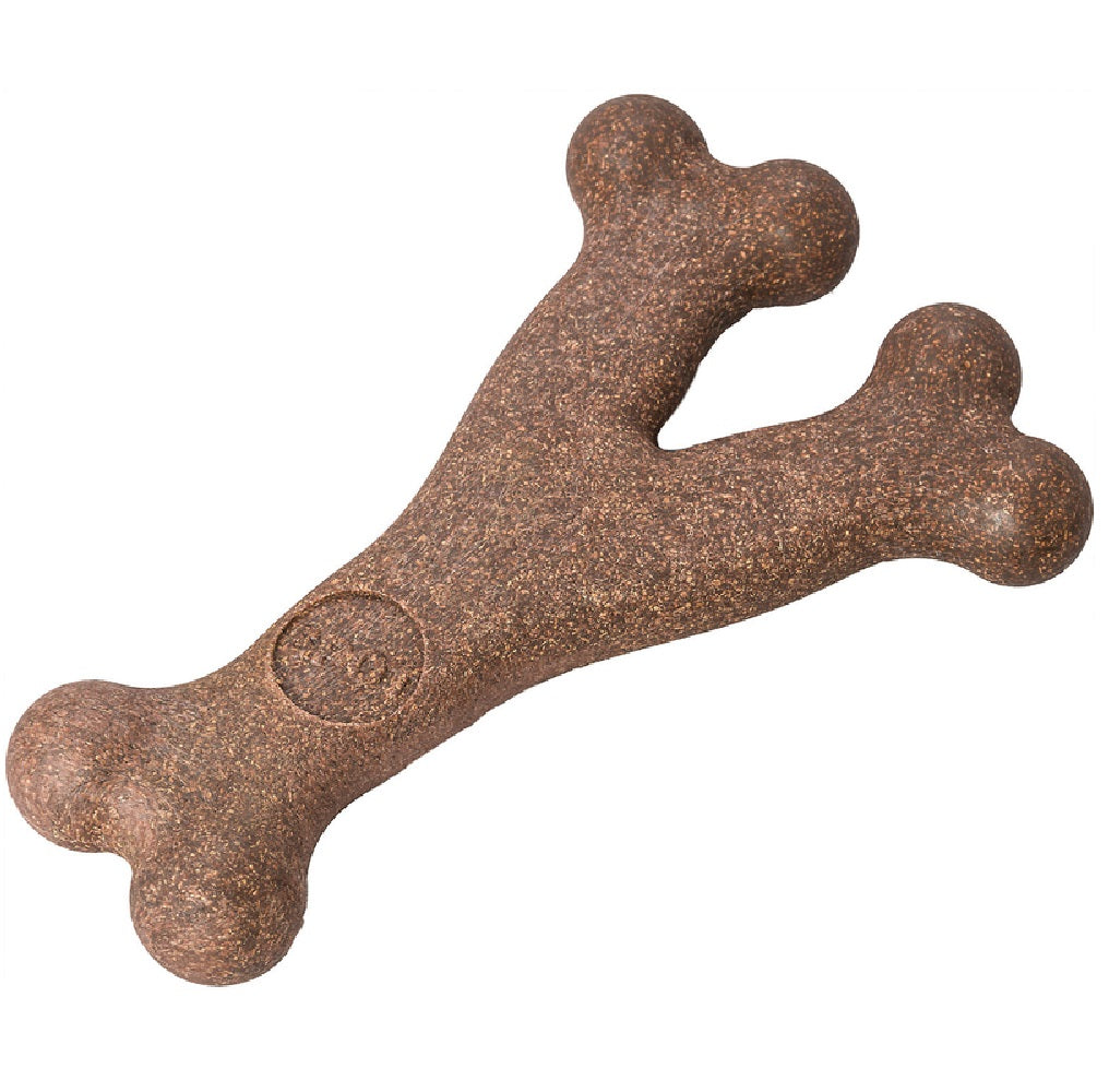 Spot 54315 Bam-bones Bacon Flavor Wish Bone Dog Toy, Bamboo Fibers