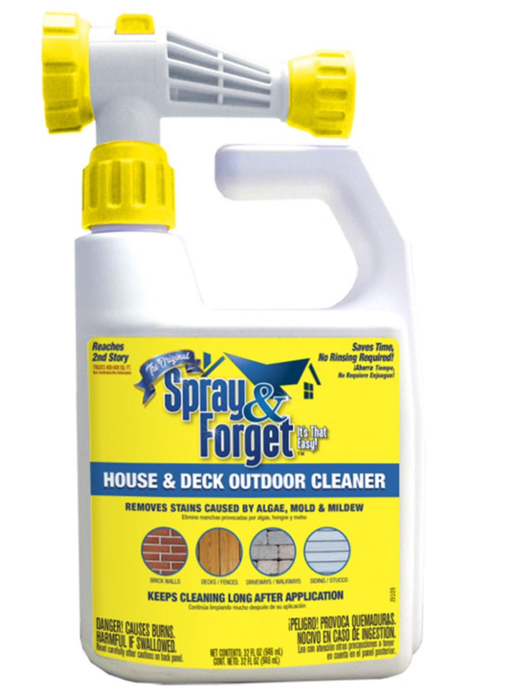 Spray & Forget SFDHEQ06 House & Deck Cleaner, 32 Oz