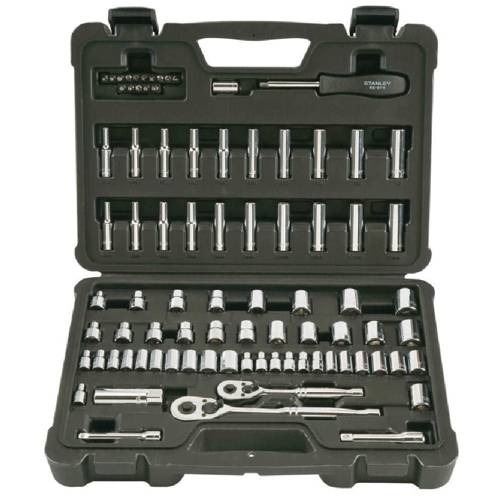 Stanley STMT71651 Mechanics Tool Set, Full Polish Chrome, 3/8 In