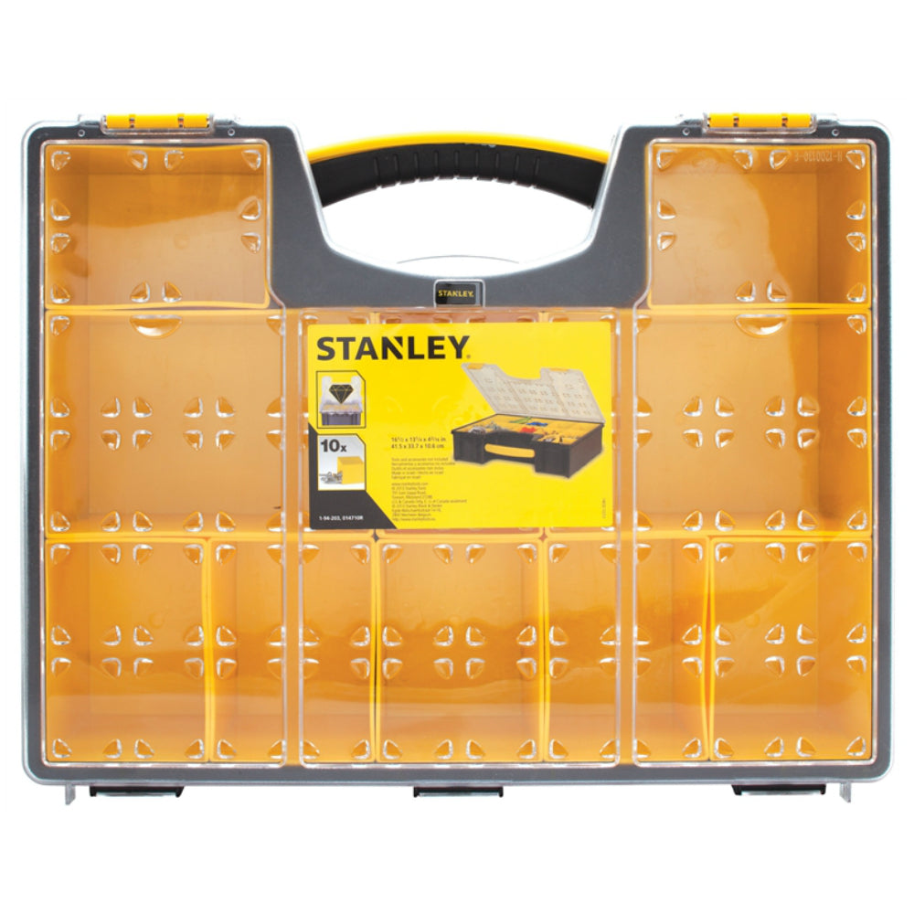 Stanley STST14710 10-Compartment Small Parts Organizer, Black/Yellow