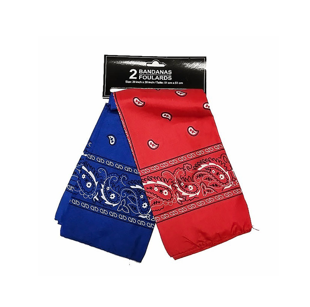 Starr Design Group STARRBANDANA Paisley Bandana Set, Red and Blue