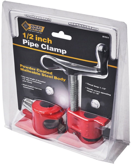 Steel Grip DR76514 Pipe Clamp, 1/2" x 2-1/8", Red