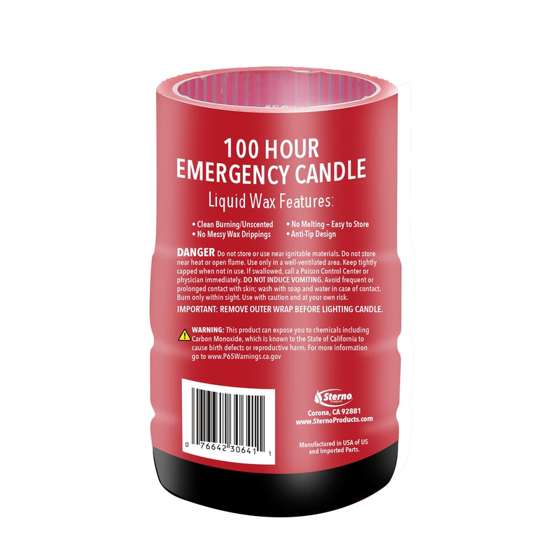 Sterno 30642 100 Hour Emergency Liquid Wax Candle, 13.6 Oz