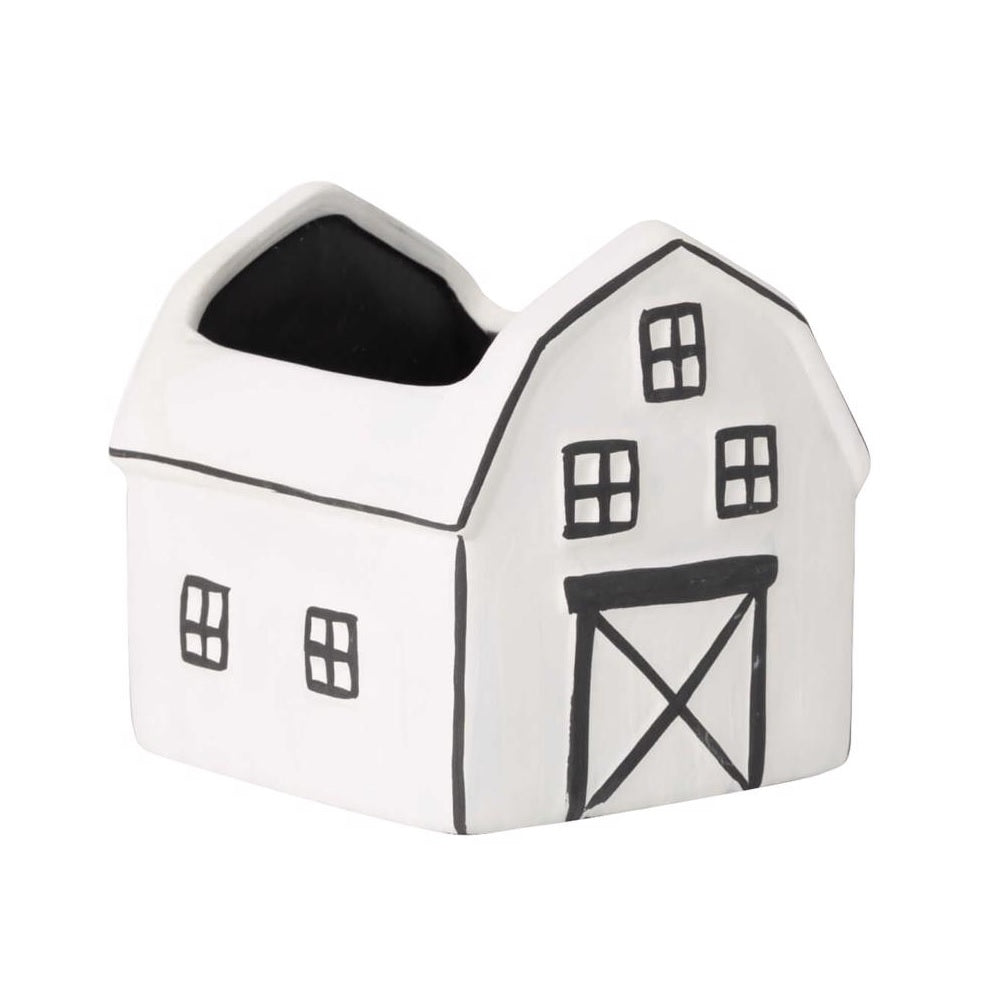 Sullivans ACE179 Charming Barn Planter, Ceramic