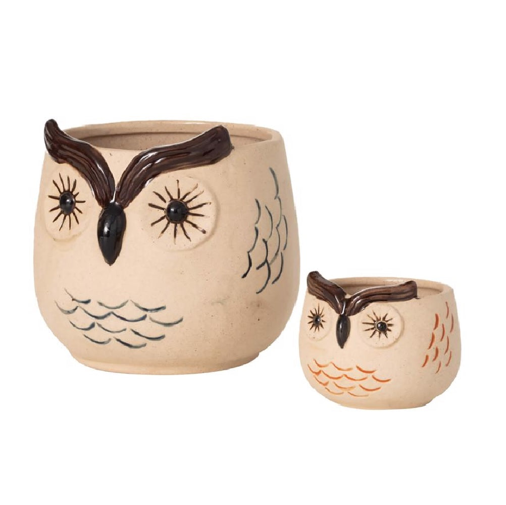 Sullivans ACE163 Owl Planter, Ceramic, Brown