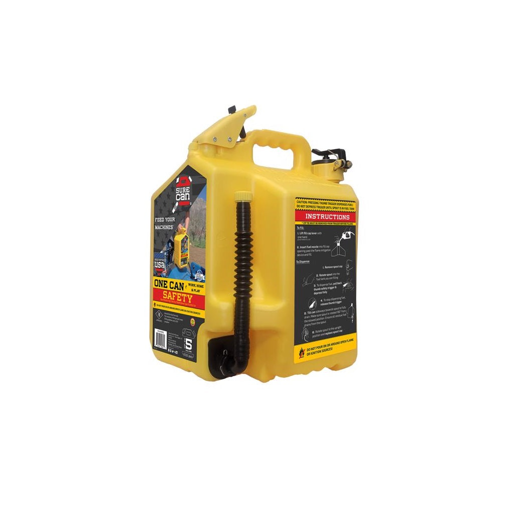 SureCan SUR5SFD2 Safety Can, 5 gal, HDPE, Yellow