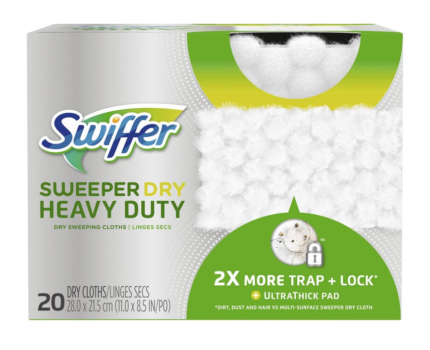 Swiffer 77197 Sweeper Dry Heavy-Duty Dry Sweeping Cloth, 20 Count