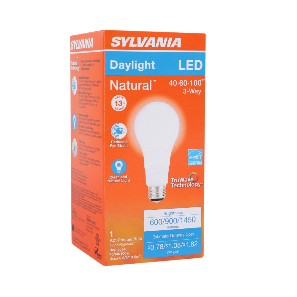 Sylvania 40778 Natural A21 3 WAY LED Light Bulb, 13.5 Watts