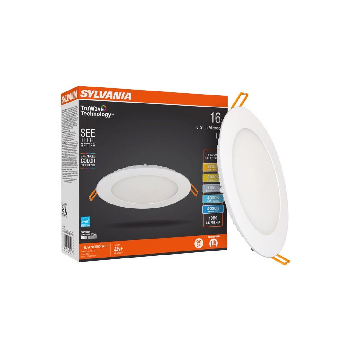 Sylvania 62389 TruWave LED Canless Recessed Downlight, White