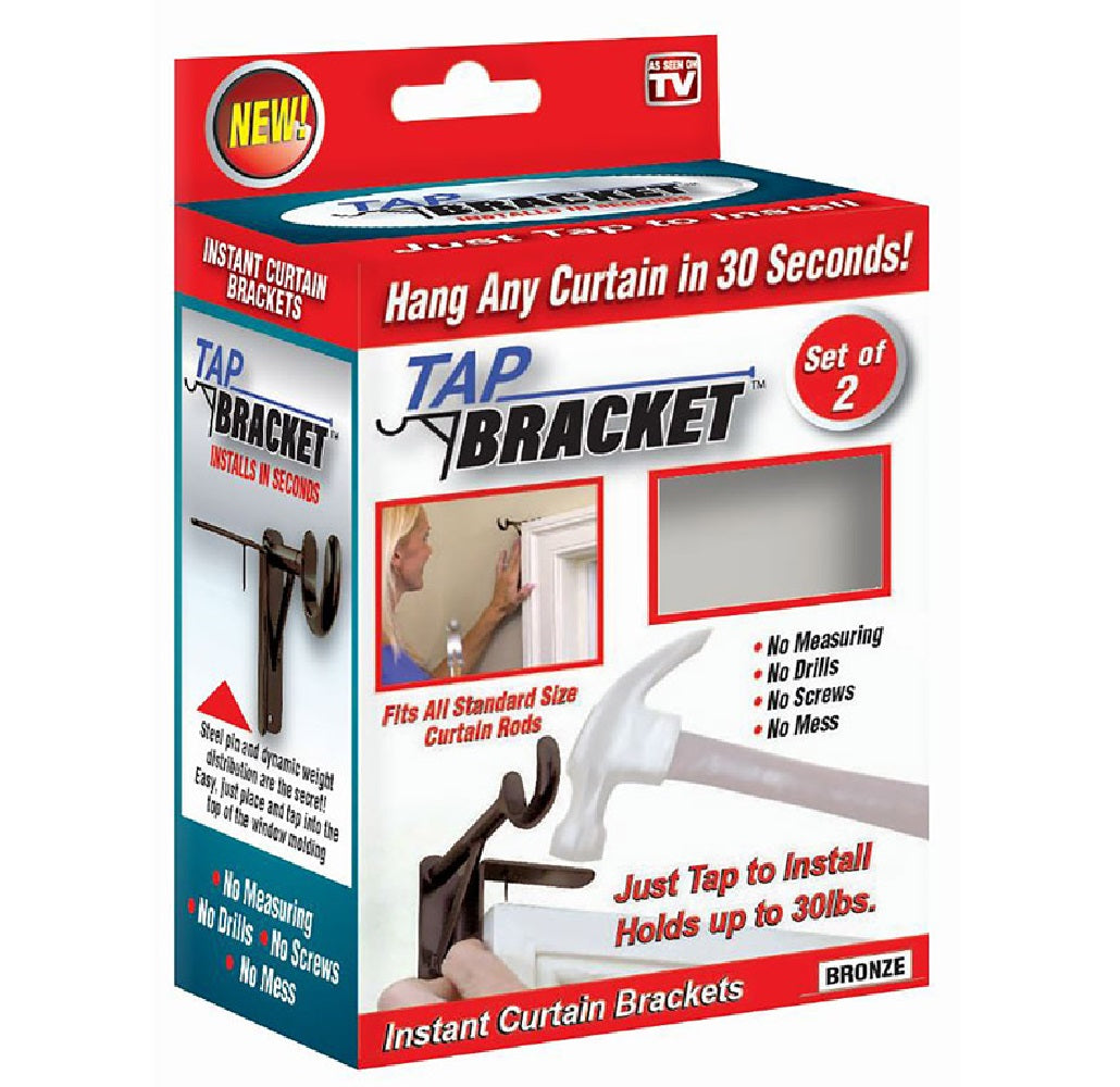 TAP BRACKET TBBRONZ-MC6 As Seen On TV Curtain Bracket, Bronze, 30 Lb