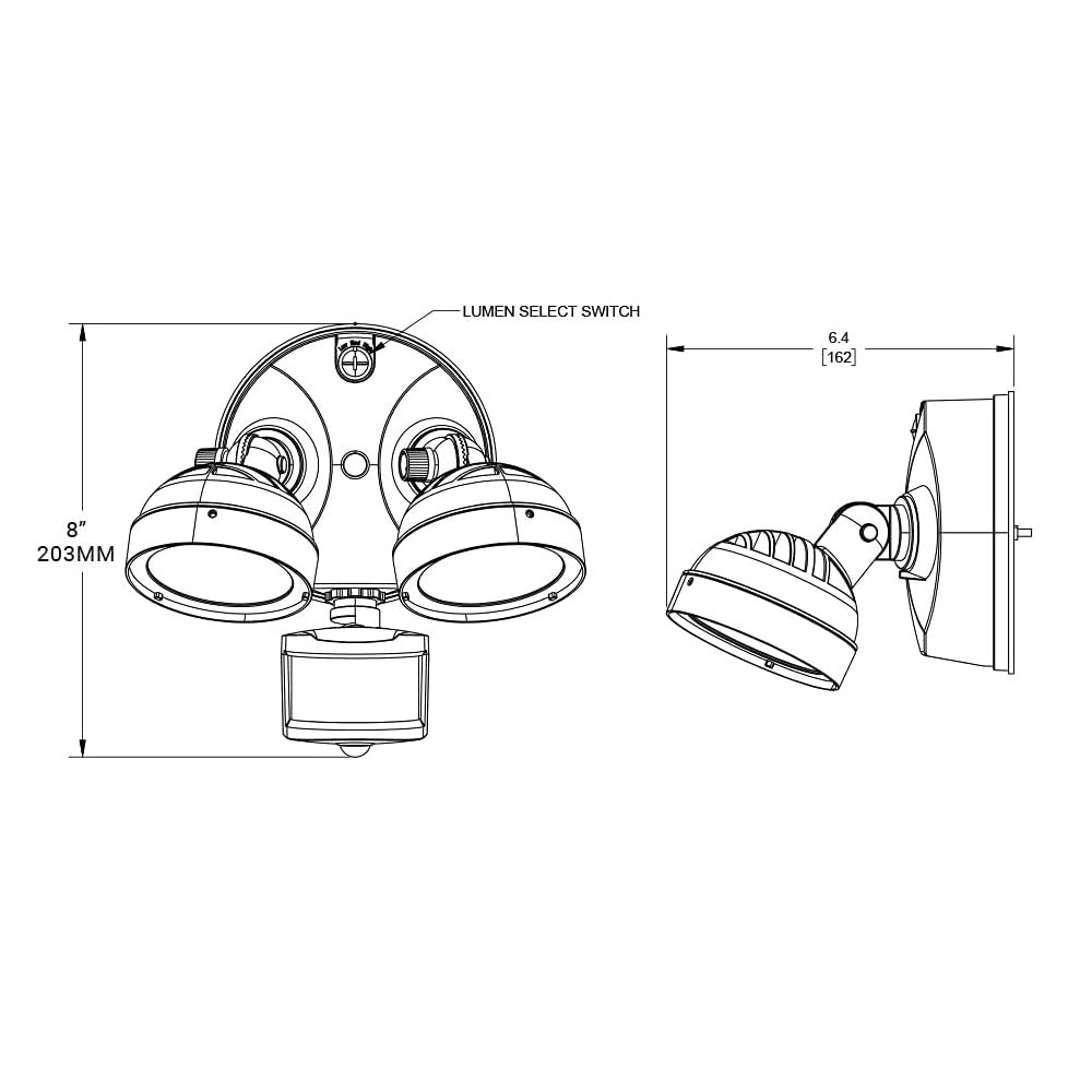 Halo TGS2S402MRRW Outdoor LED Motion Sensor Flood Security Light, 2500 Lumens