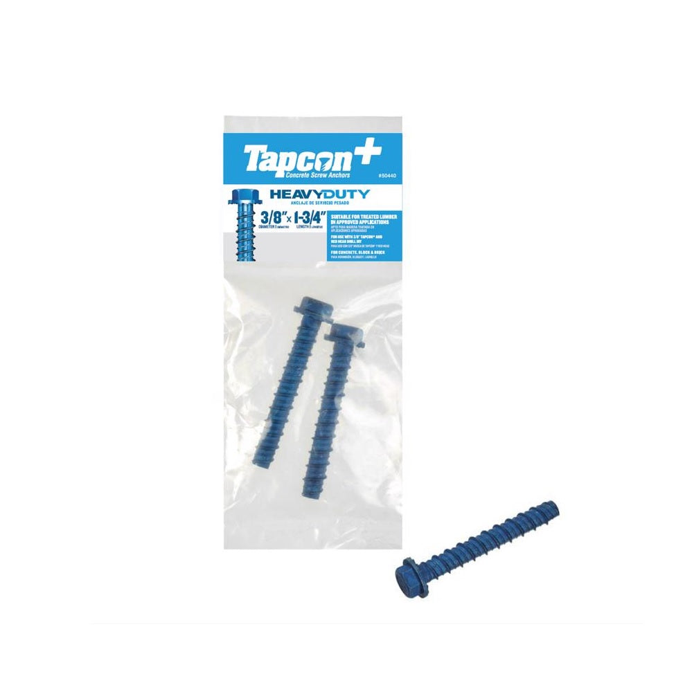 Tapcon 50440 Hex Washer Head Concrete Screws, Steel