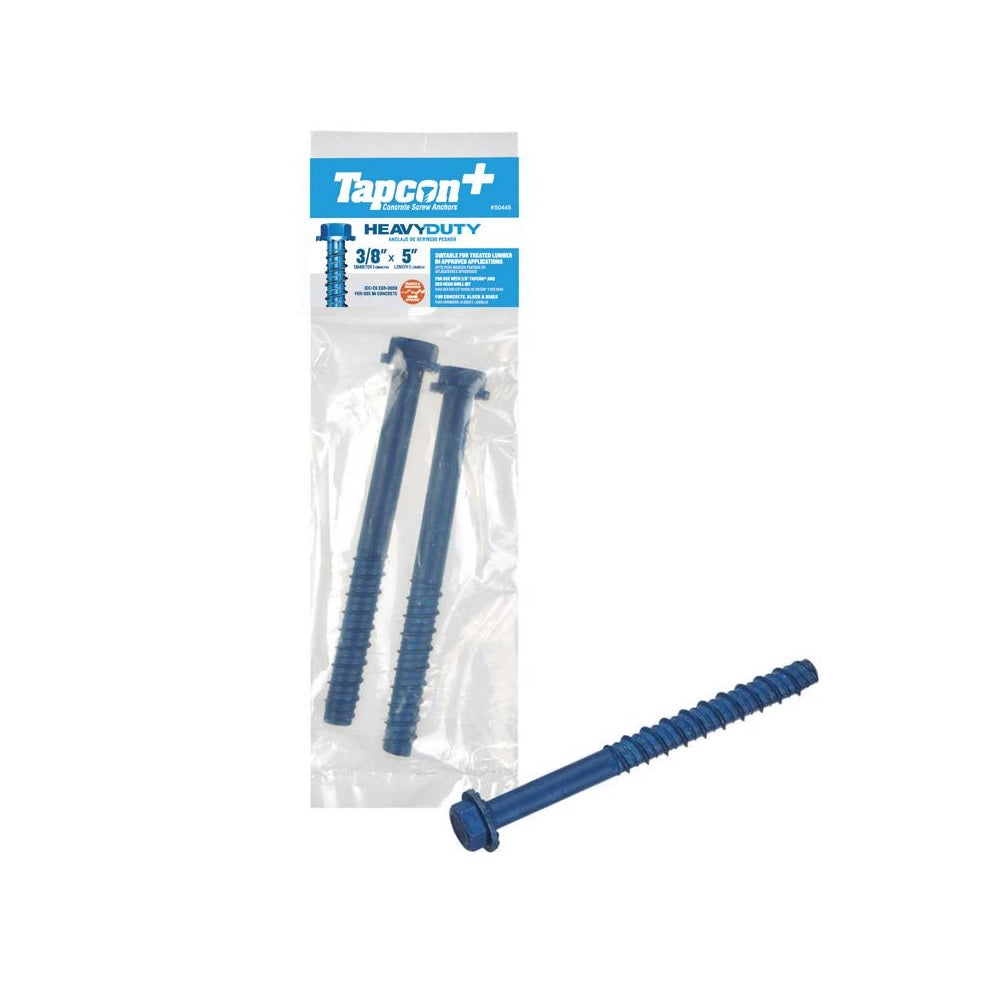 Tapcon 50445 Hex Washer Head Concrete Screws, Steel