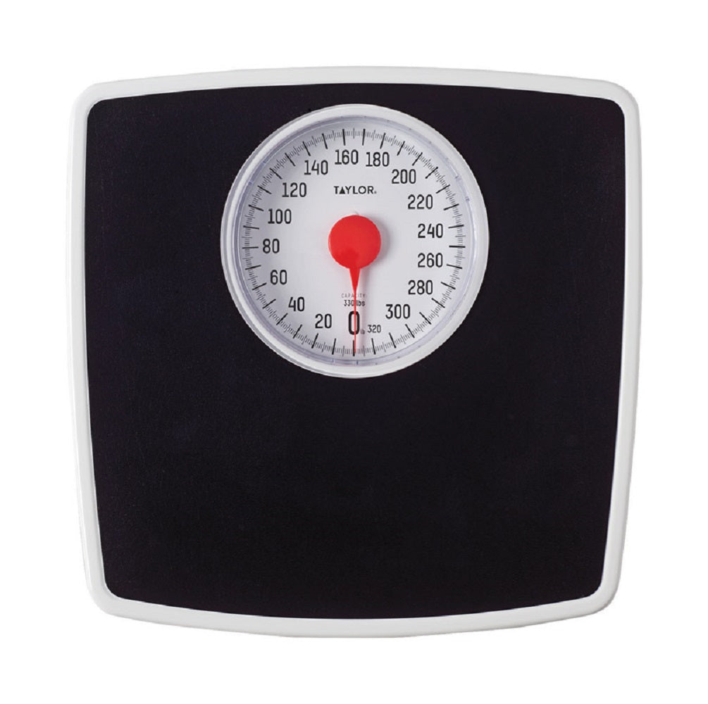 Taylor 483250732 Analog Bathroom Scale, Black, 300 Lb