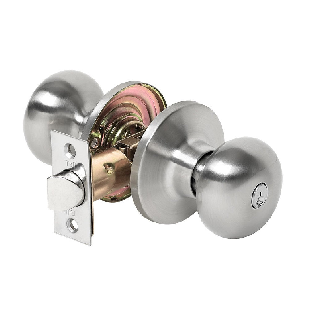 Tell Mfg RL100286 Parkland Entry Door Knob, Satin Nickel