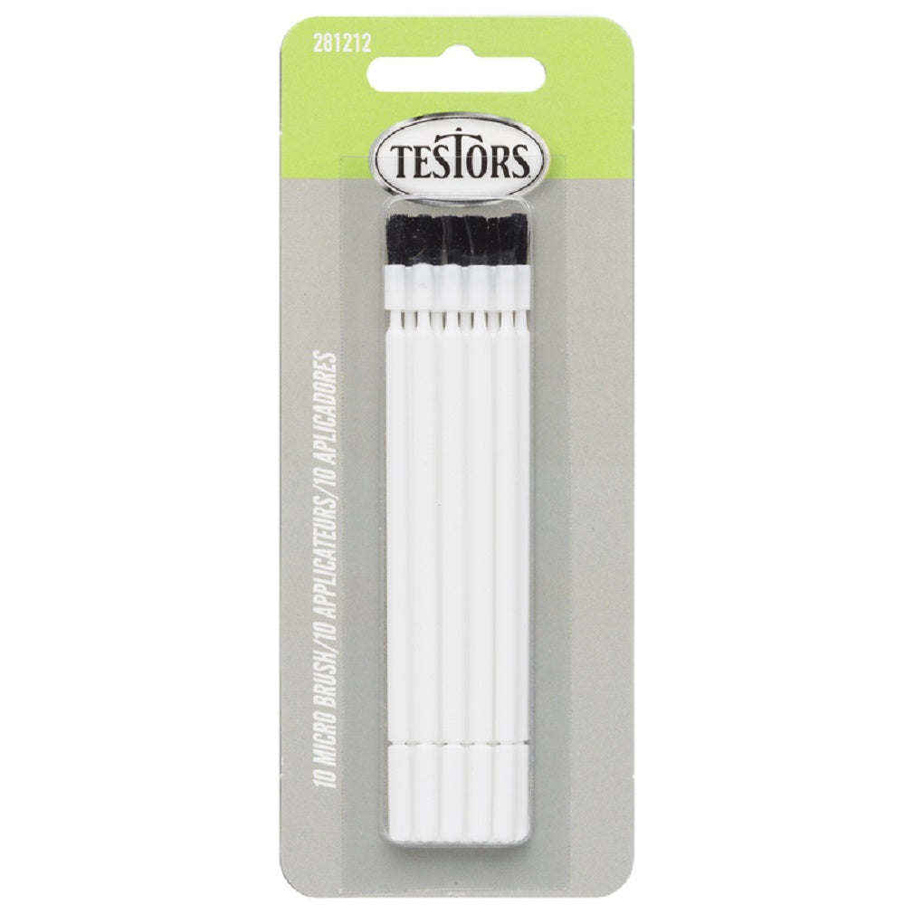 Testors 281212 Square Micro Paint Brush Set, Plastic, 10 Pack