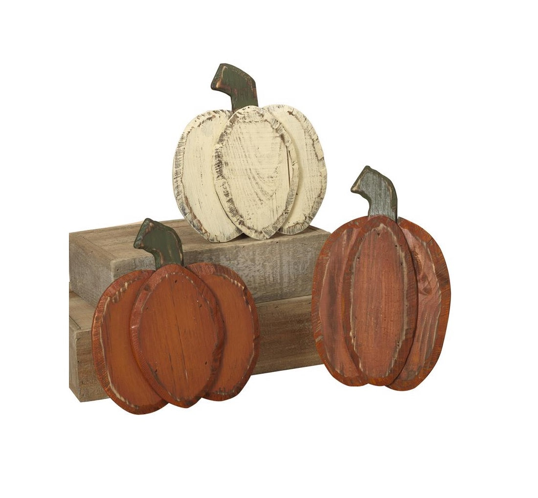 The Gerson Company 2430980 Wooden Pumpkins Halloween Decor