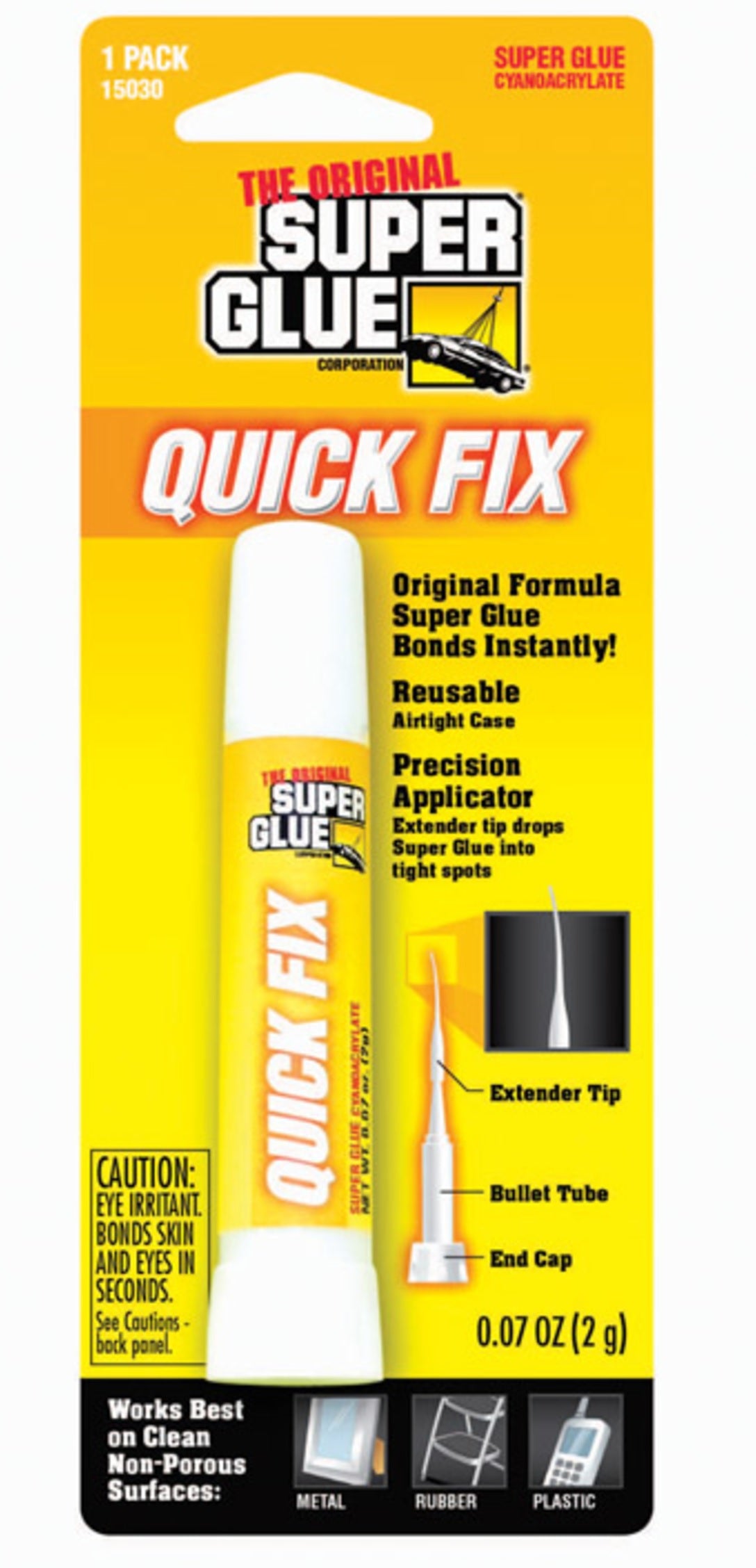 The Original Super Glue 15030 Quick Fix All Purpose Super Glue, 0.07 Oz