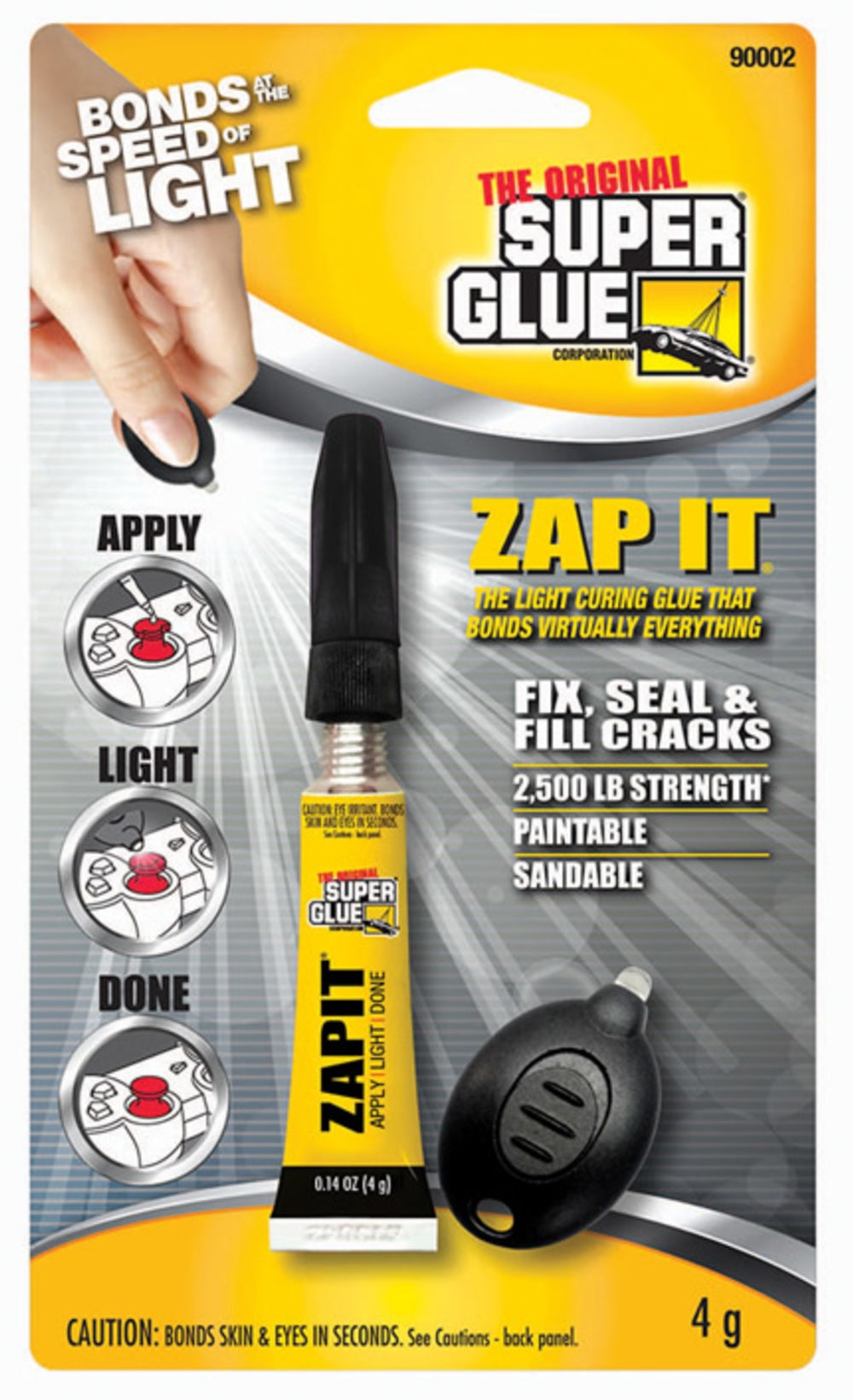 The Original Super Glue 90002 Zap It Light Cure Super Glue, 0.14 Oz