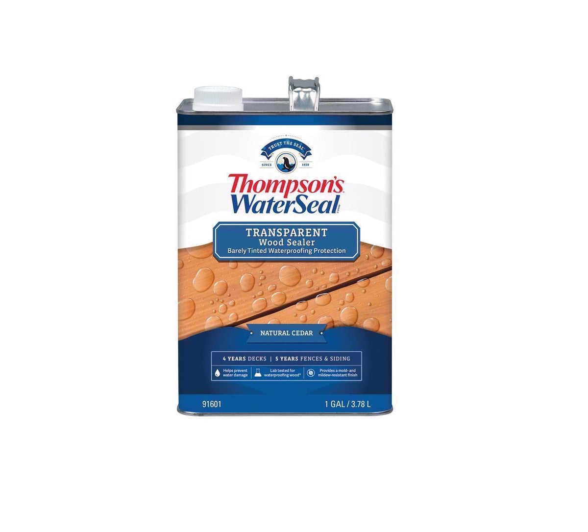 Thompson's WaterSeal TH.091601-16 Waterproofing Wood Stain and Sealer, 1 Gallon