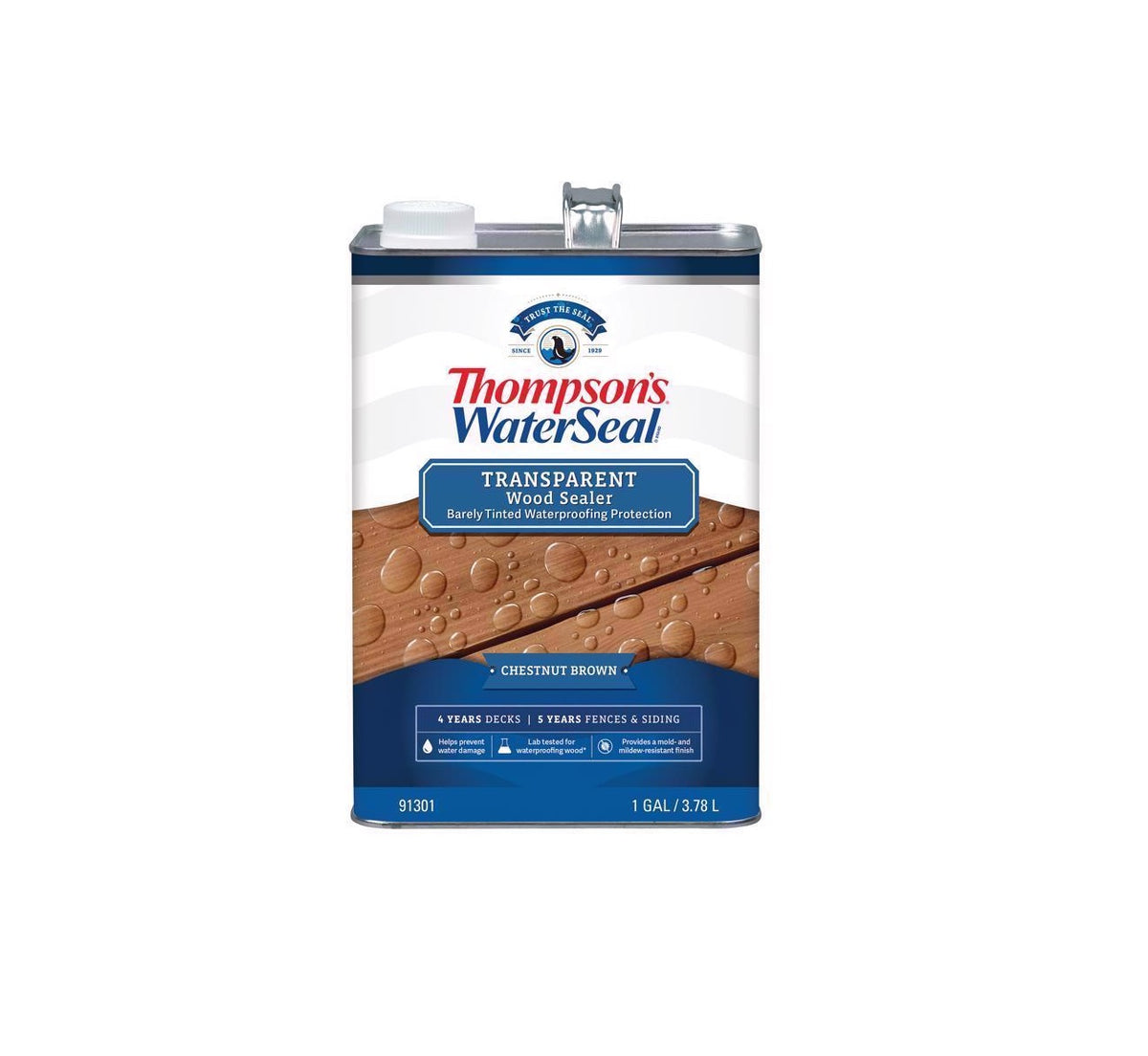 Thompson's WaterSeal TH.091301-16 Waterproofing Wood Stain and Sealer, 1 Gallon