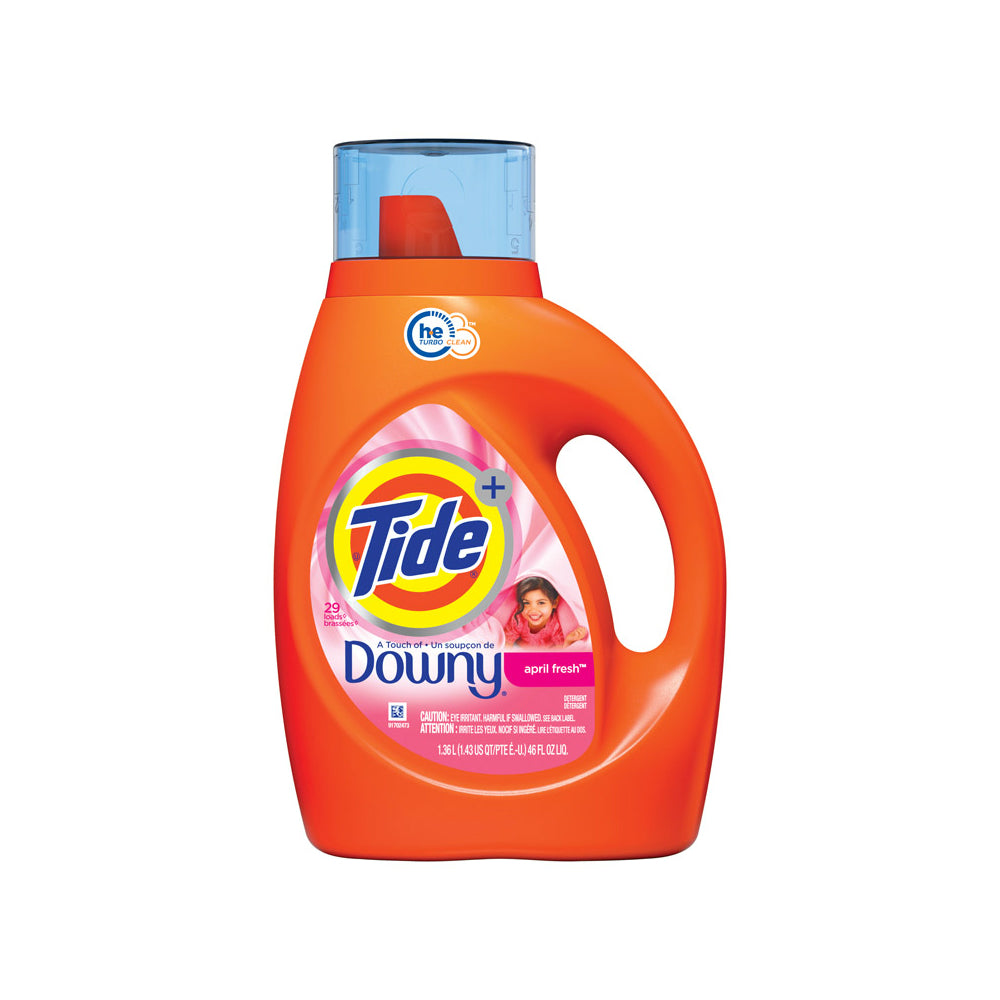 Tide Plus 87472 Downy Laundry Detergent Liquid, April Fresh Scent, 46 Oz