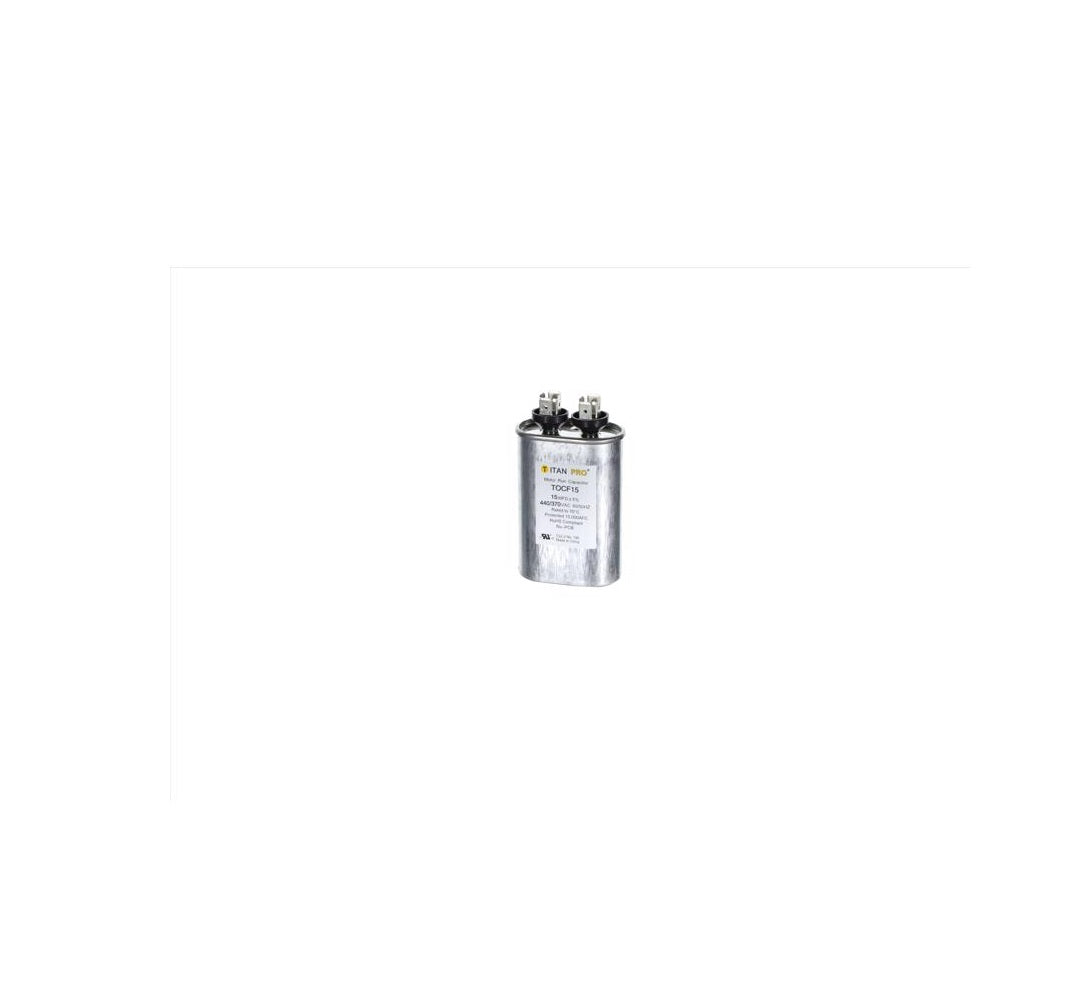 Titan Pro TOCF15 15 MFD Oval Run Capacitor, Aluminum