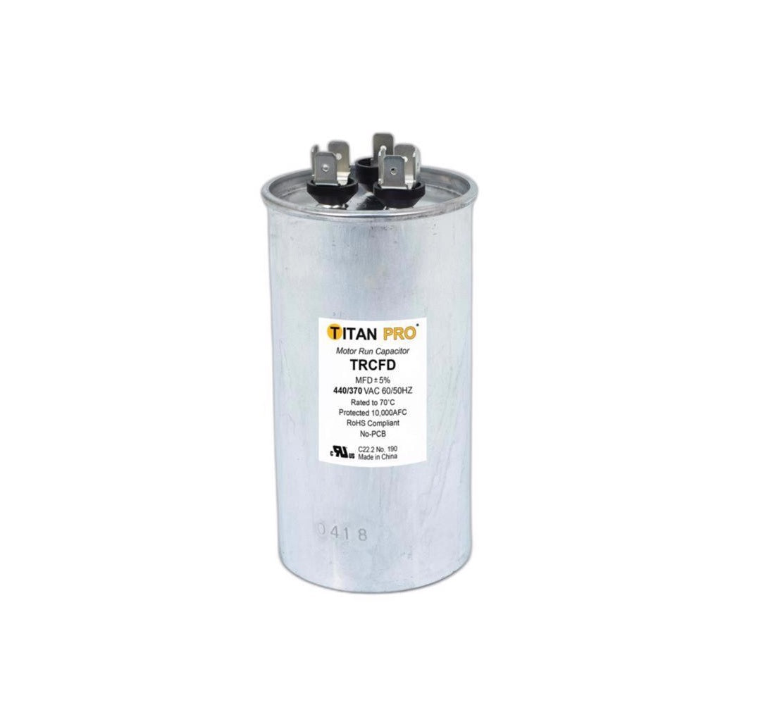 Titan Pro TRCFD303 30+3 MFD MFD Round Run Capacitor, Aluminum