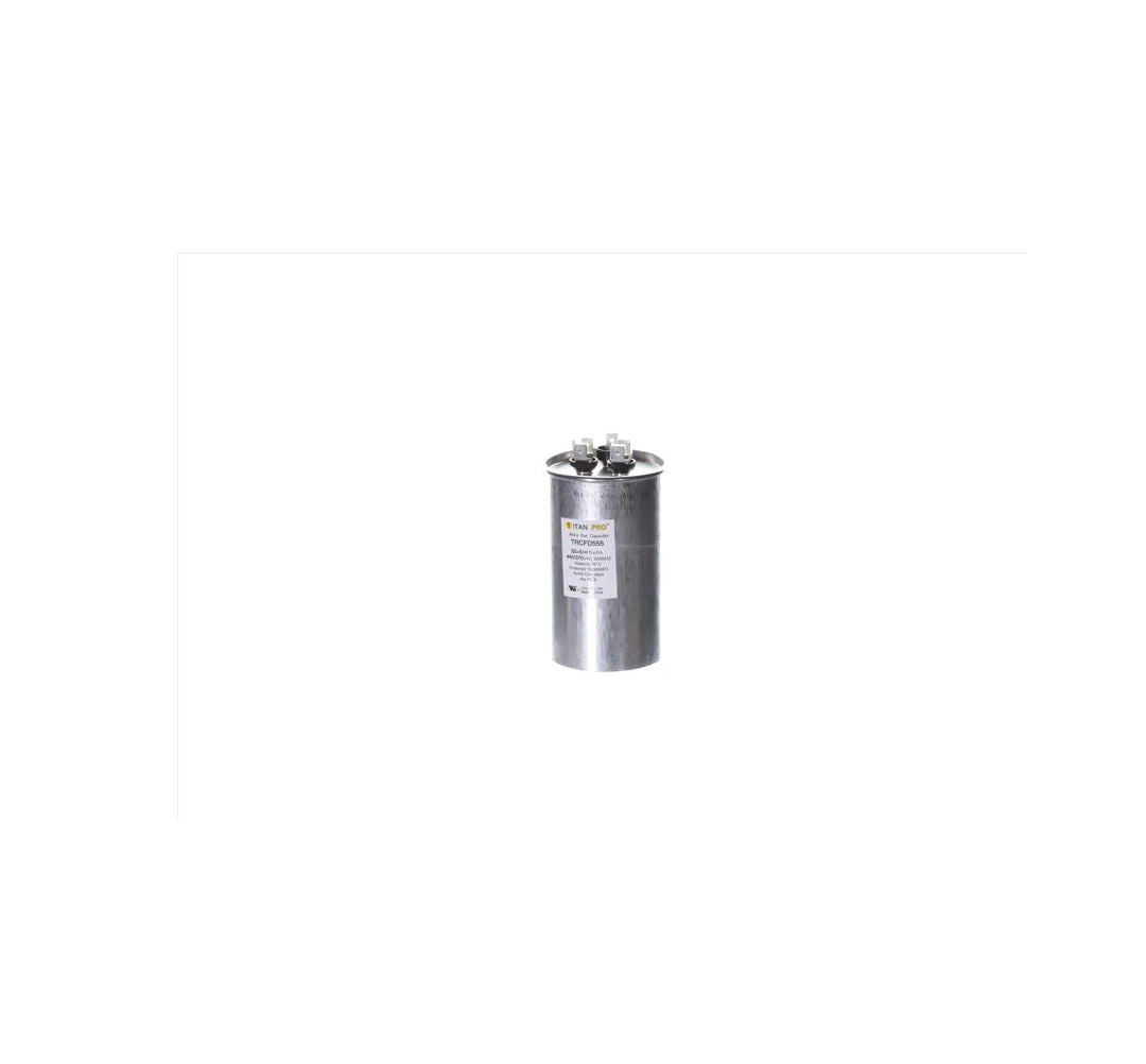 Titan Pro TRCFD555 55+5 MFD Round Run Capacitor, Aluminum