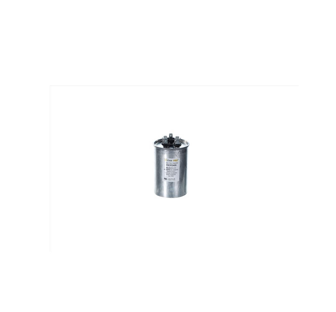 Titan Pro TRCFD405 40+5 MFD Round Run Capacitor, Aluminum