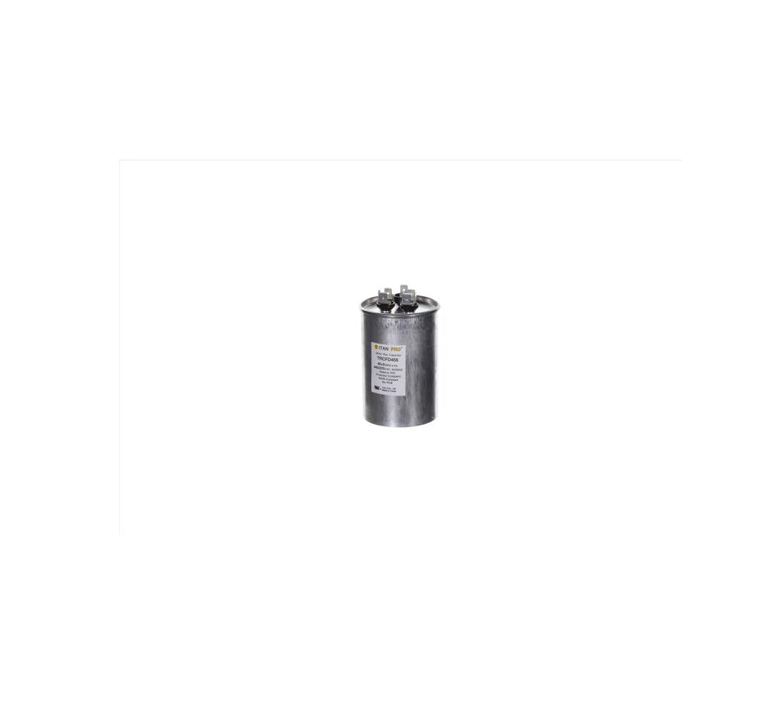 Titan Pro TRCFD455 45+5 MFD Round Run Capacitor, Aluminum