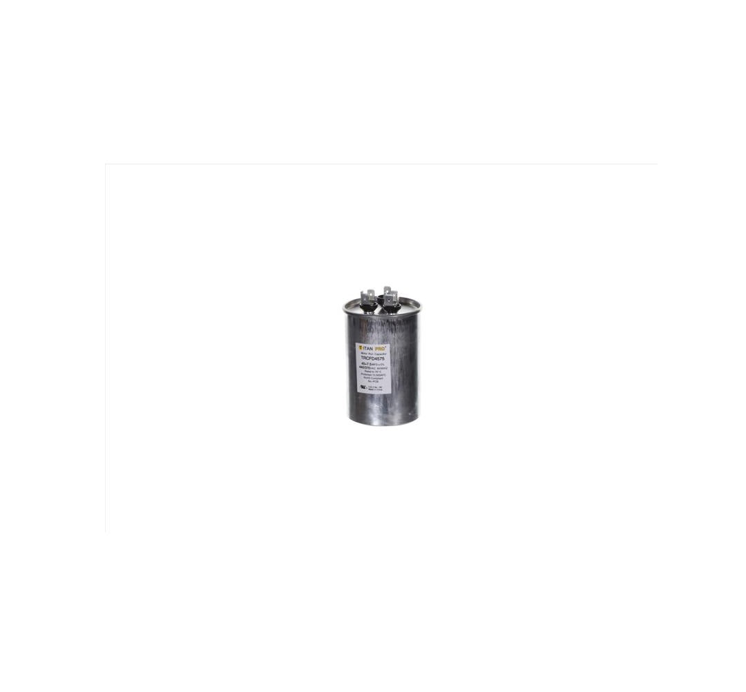 Titan Pro TRCFD4575 45+7.5 MFD Round Run Capacitor, Aluminum