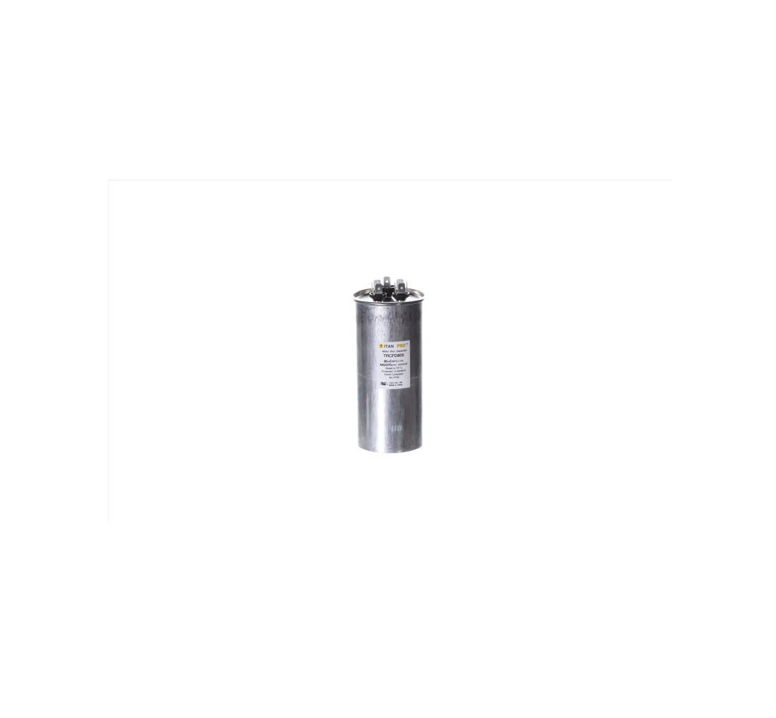 Titan Pro TRCFD805 80+5 MFD Round Run Capacitor, Aluminum