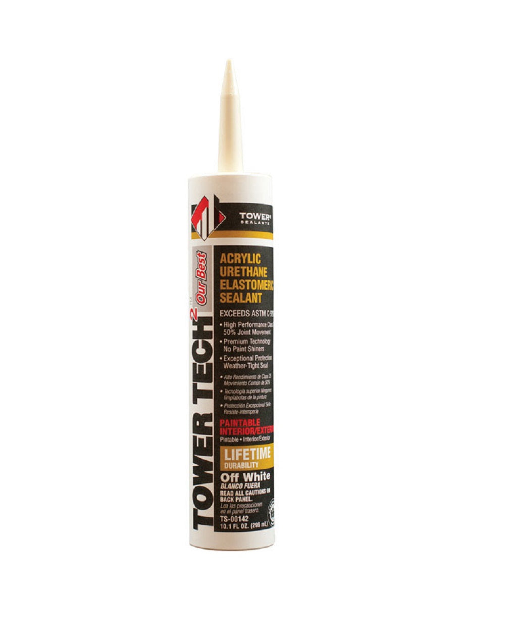 Tower Sealants TS-00142 Tower Tech 2 Acrylic Urethane Sealant, Off White, 10.1 Oz