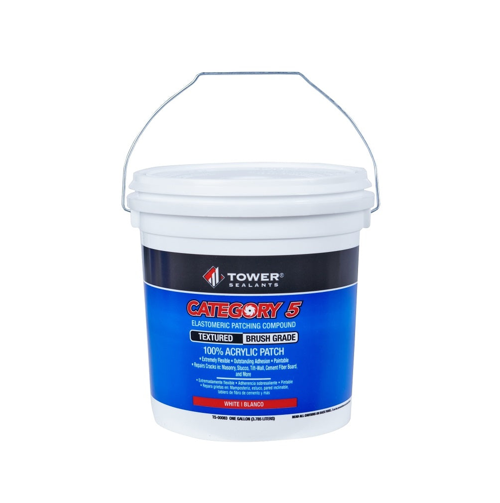 Tower Sealants TS-00083 CATEGORY 5 Brush-Grade Textured Patch, White, 1 Gallon