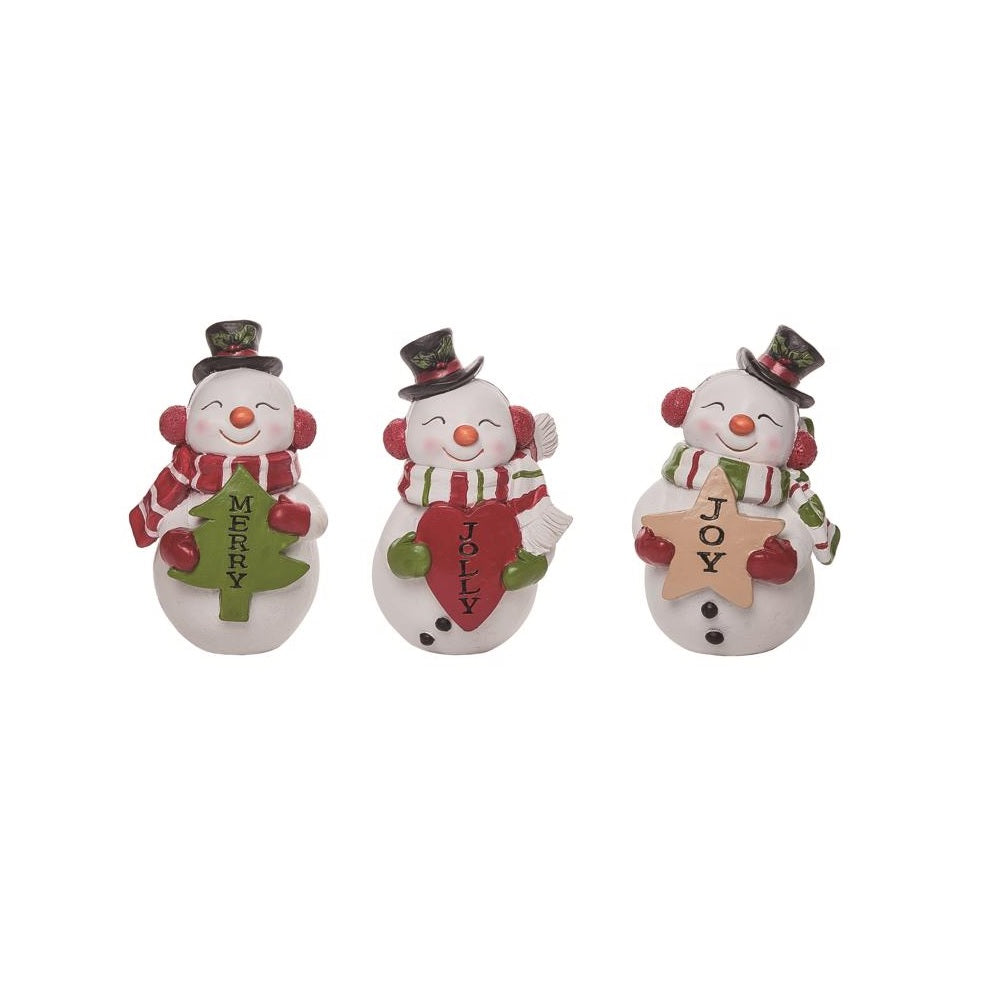 Transpac TC01212 Merry/Jolly/Joy Christmas Figurine, Multicolored