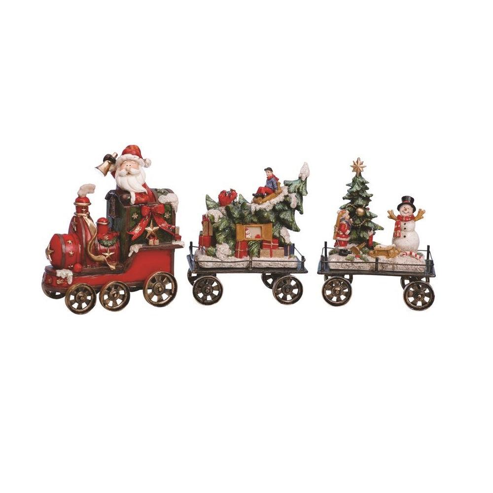 Transpac W9115 Holiday Christmas Santa Train, Multicolored