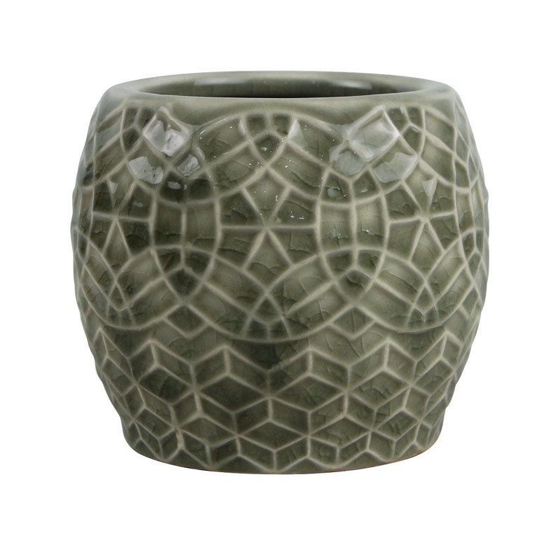 Trendspot CC0008N-035H Mediterranean Candle Holder, Ceramic, Crackle Grey, 3.5"