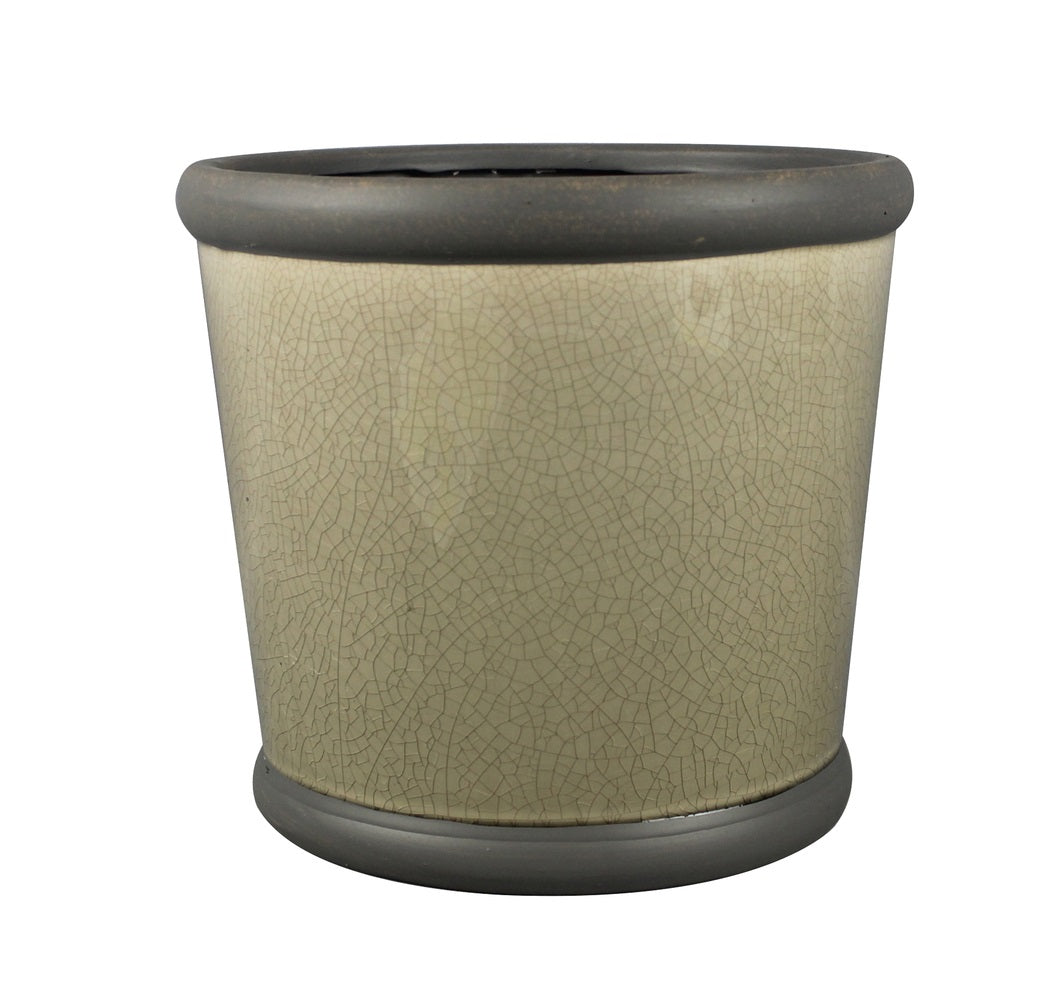 Trendspot CR10564-09D Belleville Ceramic Planter, Grey, 9 in