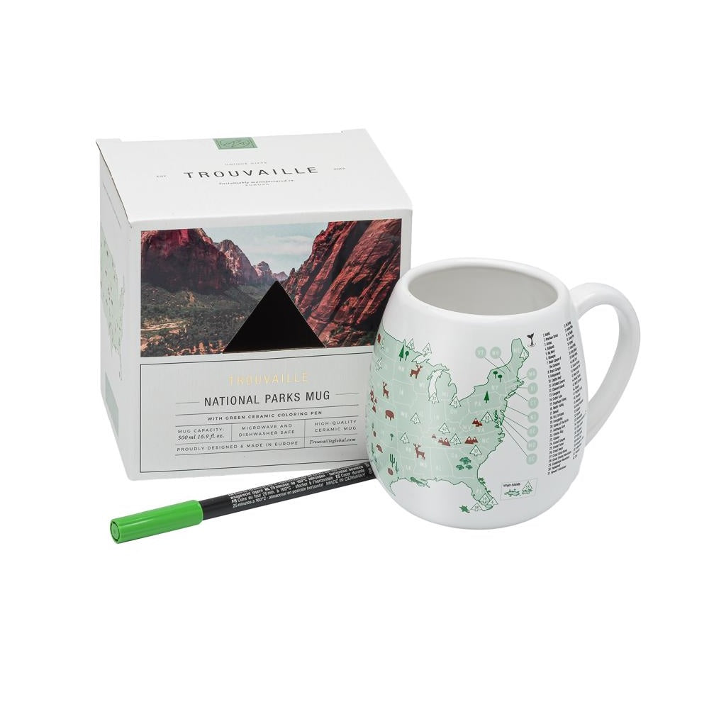 Trouvaille Global NPUSAMUG US National Parks Mug, 16.9 Ounce Capacity