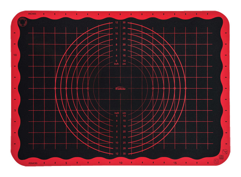 Trudeau 05115194 Pastry Mat, Silicone, Black/Red