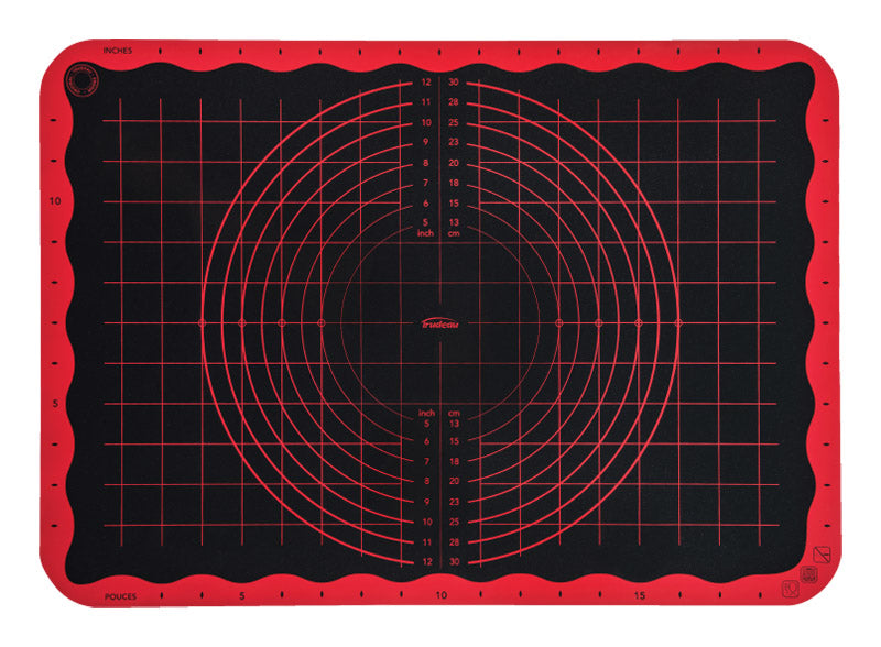 Trudeau 05115194 Pastry Mat, Silicone, Black/Red