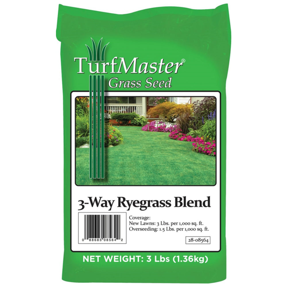 TurfMaster 28-29329 3-Way Ryegrass Blend Grass Seed, 3 lb