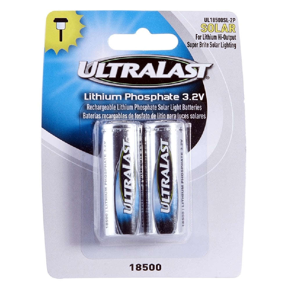 Ultralast UL18500SL-2P Lithium Phosphate Solar Rechargeable Battery